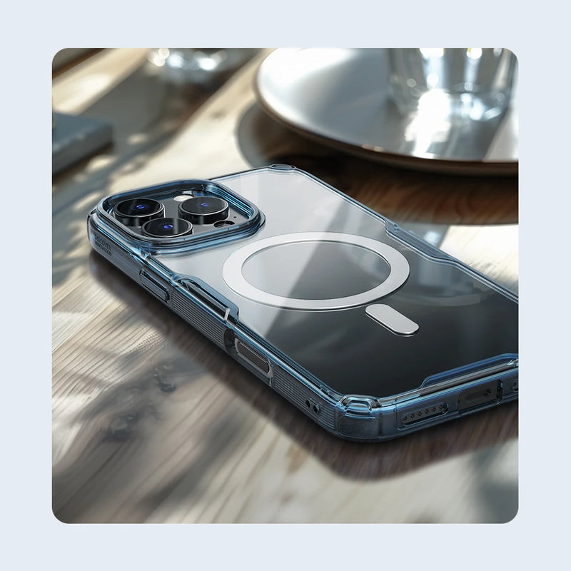 Nillkin for iPhone 16 Pro Max MagSafe Case for iPhone 16 Pro TPU Hybrid Classic Magnetic Cases for iPhone 16 Transparent Cover