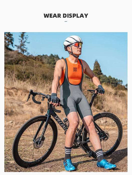 ROCKBROS ROAD TO SKY Series Cycling Pants Men's Breathable Summer Road MTB Bike Bicycle Bib Pants Strap Shorts Quick Drying