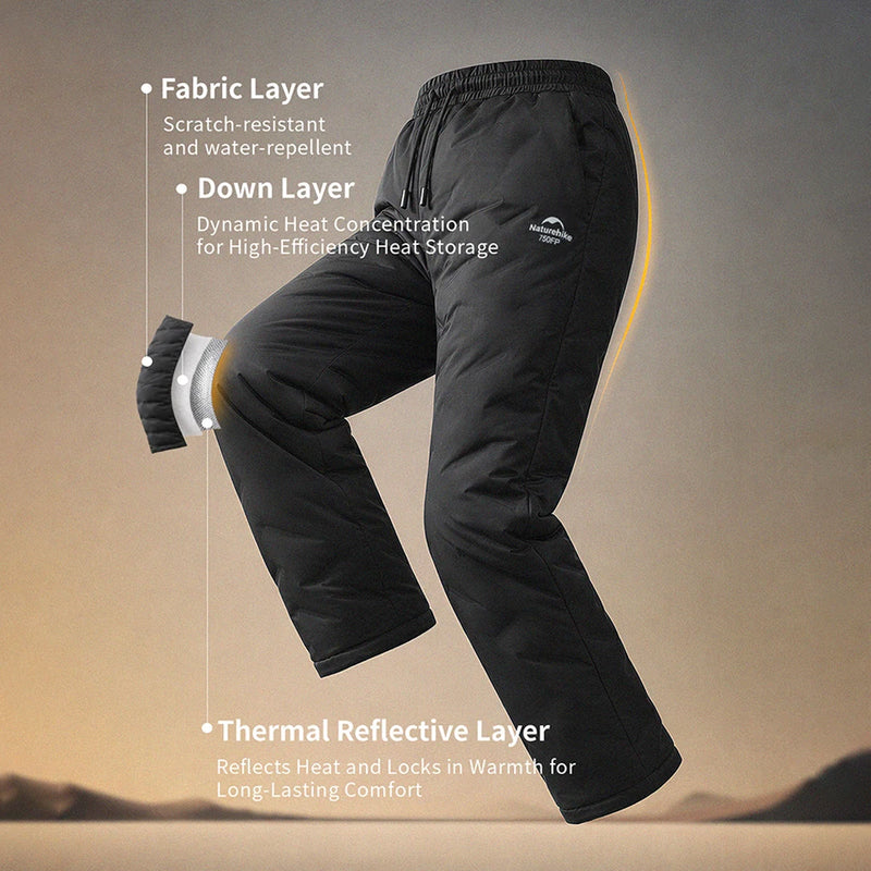 Naturehike Duck Down Pants 750FP Outdoor Men's Women Waterproof Waterproof Winter Pants Skiing Camping Hiking Thicken Trousers