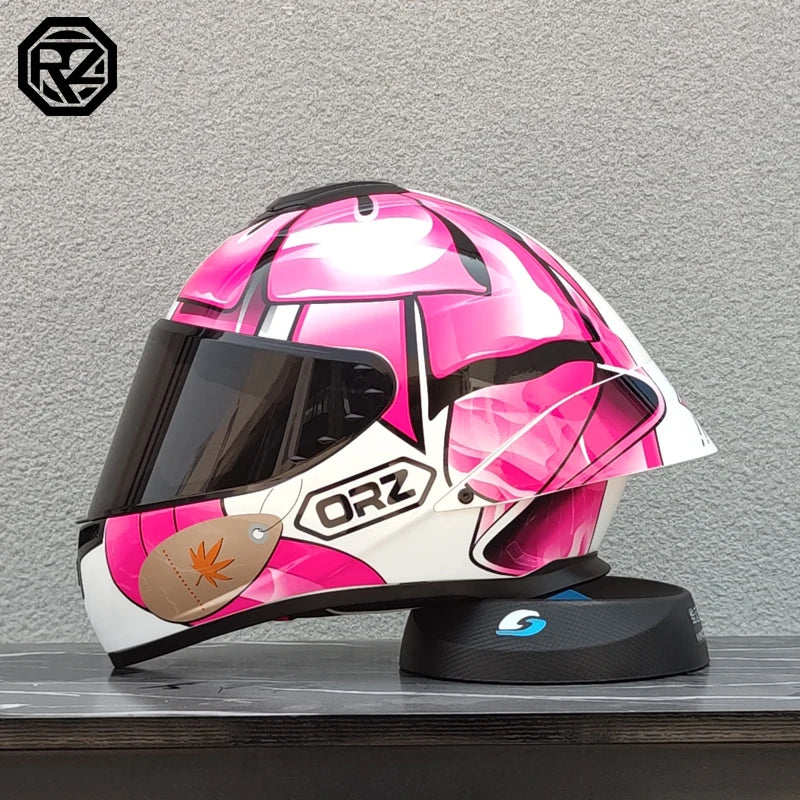 ORZ Motorcycle helmet, men's and women's dual lens full face helmet, motorcycle sports car, all season full face helmet