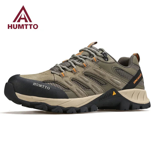 HUMTTO Non-slip Hiking Shoes Men Outdoor Men's Sports Shoes Leather Safety Walking Sneakers Man Breathable Trekking for Boots