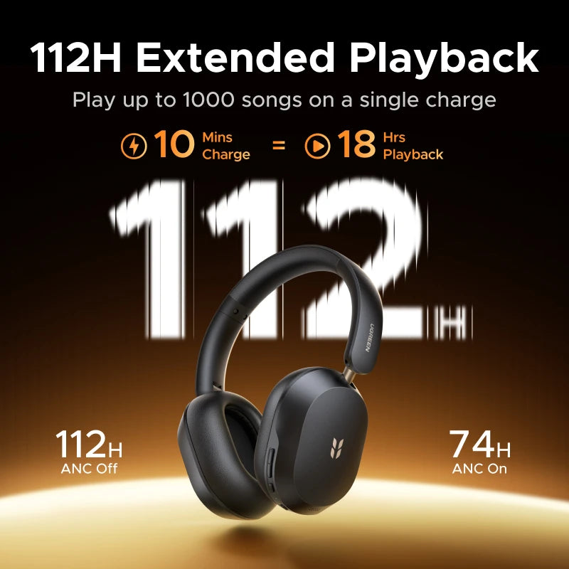 2026 Newly Upgraded UGREEN Max5s Over-ear Bluetooth Wireless Headphones 45dB Hybrid ANC Noise Canceling 112H Long Playtime