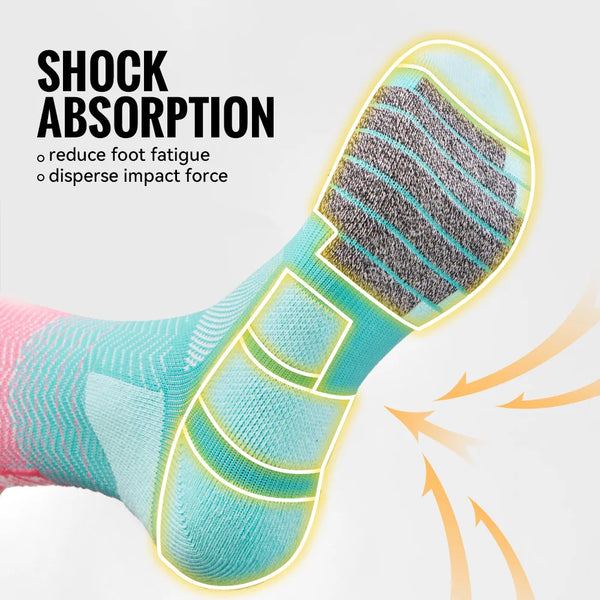 WRELS 1/2/3 Pairs Athletic Socks Cushioned Moisture Wicking Running Socks Men Women Arch Support Seamless Breathable Train Socks