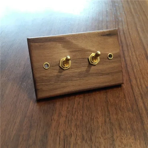 Pure solid wood antique American wall socket switch panel, Brazil Taiwan Thai Japan b&B vintage 15A wall light switch 118mm*75mm