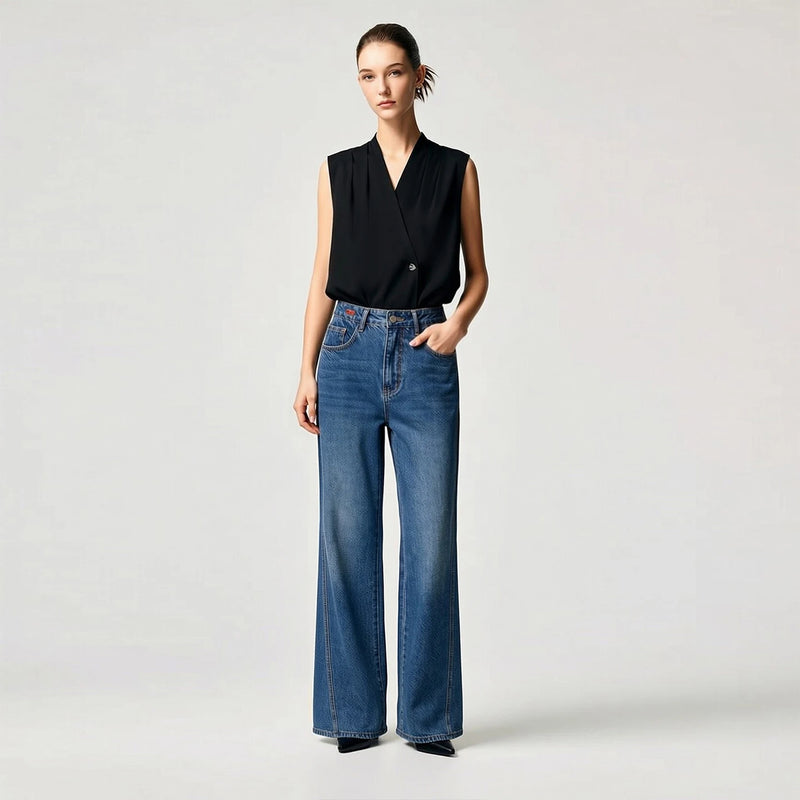 Amii Sleeveless Women's Blouse 2026 Summer New Single Button Elegant Loose Chiffon Top Simple Office Casual Blouses 12622146