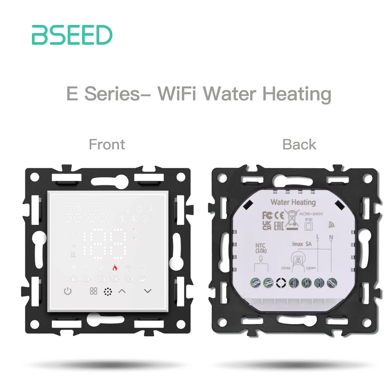 BSEED Smart WiFi Thermostat for Floor Heating/Boiler/Water Function Part Thermostat Controller Glass Panel Tuya APP Control