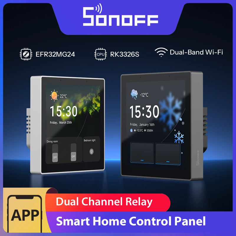 SONOFF NSPanel Pro Gen2 Dual Channel Relay Smart Home Control Panel 86 Type Integrate Devices Works with Apple Home via Matter
