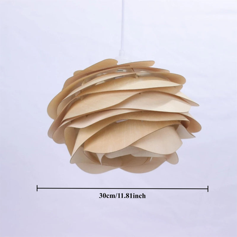 ចង្កៀងពិដានសិល្បៈឈើទំនើប JOYINLED ទំហំ 30 សង់ទីម៉ែត្រ រចនាបថឈើផ្កាកុលាប ចង្កៀងពិដានតុបតែងផ្ទះ ចង្កៀងពិដាន E27