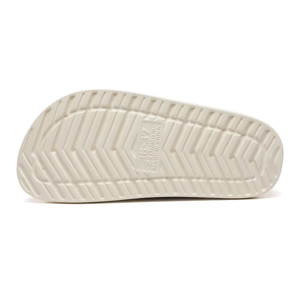 Pure White Womens Slippers Double Buckle Slide Sandals Thick Soles Height Increase 4.5cm Summer Flat Rubber Slides Soft Comfort