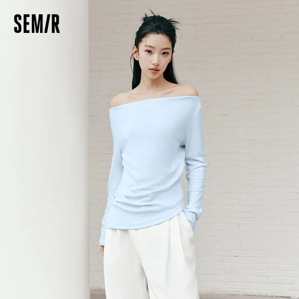 អាវយឺត Semir សម្រាប់នារី ដៃវែង កខ្លី រាងមូល ស្ដើង ម៉ូដធម្មតា រដូវស្លឹកឈើជ្រុះ អាវក្រៅសម្រាប់ស្លៀកតាមផ្លូវ ឆ្នាំ២០២៦