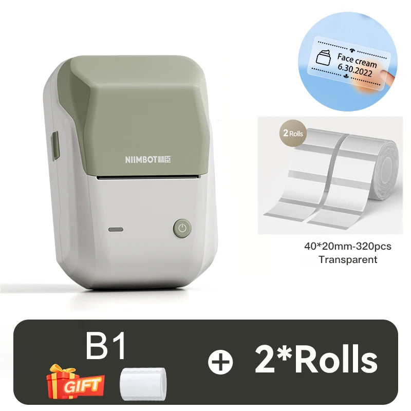 Niimbot B1 Thermal Printer Self-adhesive Food Stickers Bluetooth Label Maker Pocket Name Pirce Bacode Bussiness Labeling Machine