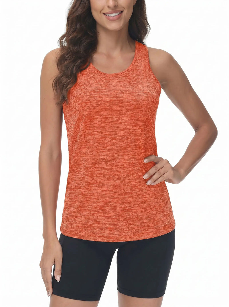 TACVASEN Gym Tops Women Sport Sleeveless T-Shirt Athletic Workout Vest Lightweight Yoga Tee Shirt Summer Breathable Tank Tops