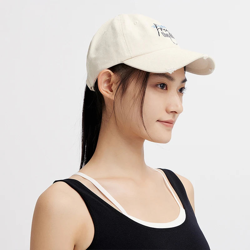 Semir Men Distressed Embroidered Baseball Cap Face Slimming 2025 Summer Couple Vintage Denim Hat
