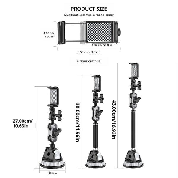 SEAMETAL Suction Cup Car Phone Shooting Stand Magic Arm Car Dashboard Windshield Phone Mount GPS Holder for Car Accessories