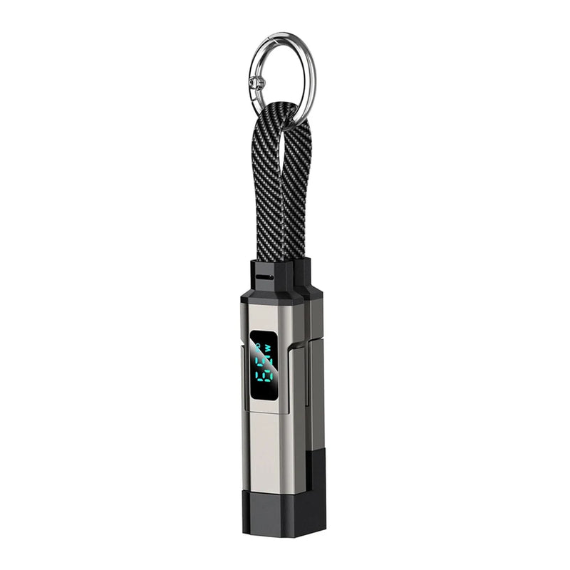 ខ្សែសាក iLMH Keychain, ខ្សែសាកច្រើនប្រភេទ USB C 4 ក្នុង 1 ជាមួយអេក្រង់ឌីជីថល, ខ្សែសាកលឿនចល័តសម្រាប់ឧបករណ៍