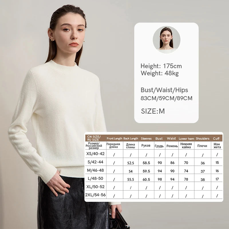 AMII Women's Sweater Semi-turtleneck Knitted Wool Pullover for Woman 2026 Winter New Versatile Long Sleeves Top Female 12543194