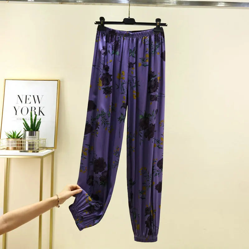 New Printed Spring Summer Pajamas Pants Women Casual Sleepwear Pyjamas Pant Home Wear Sleeping Trousers Pantalon Pijama Mujer