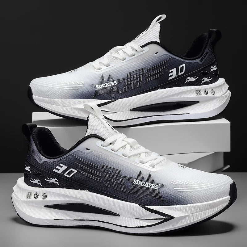 Mens Running Shoes 2025 New Mesh Breathable Daily Sports Trendy Lightweight Tennis Shoes Flat Comfortable Sneakers for Men