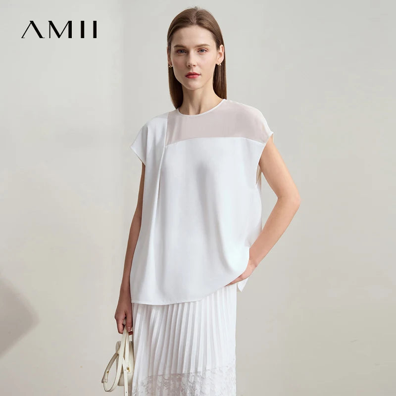 អាវក្រៅ Amii សម្រាប់នារី ម៉ូតថ្មី ក អូ សម្រាប់ធ្វើដំណើរ ដៃខ្លី រាងដូចរ៉ាហ្គលែន រលុងបន្តិច 12542146