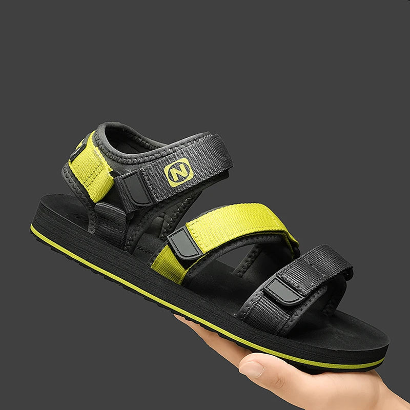Mens Gladiator Sandals Adjustable Open Shoes Rome Style Summer Casual Flat Sandal Breathable Hook&Loop Plus Big Size 50 51 52