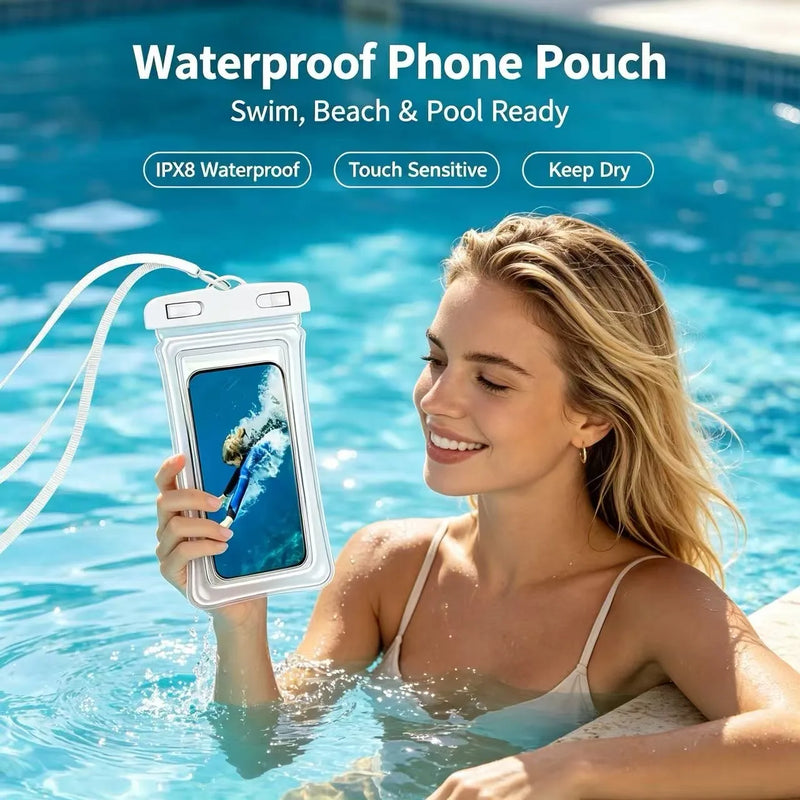 Mobile Phone Waterproof Bag, Touch Screen Waterproof Cover, 8-Level Waterproof Without Airbag, Takeaway Swimming and Drifting Pr