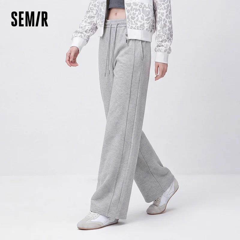 Semir Women Pants HighWaist Solid Wide Leg Loose Fit 2026 Autumn Minimal Leg Lengthening Urban Casual Everyday Trousers