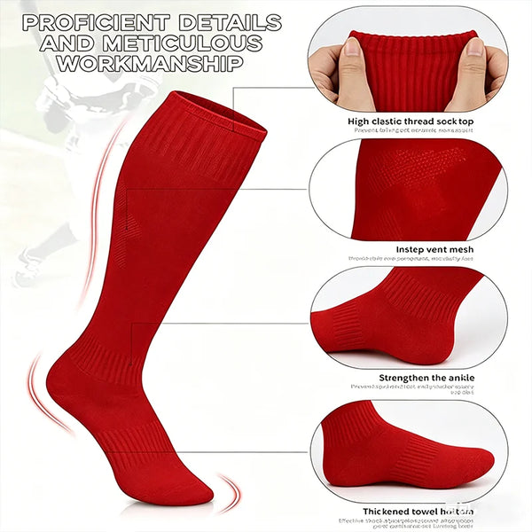 WRELS 1/2/3 Pairs Baseball Socks Moisture Wicking Athletic Socks Knee High Youth Adult Arch Support Softball Compression Socks