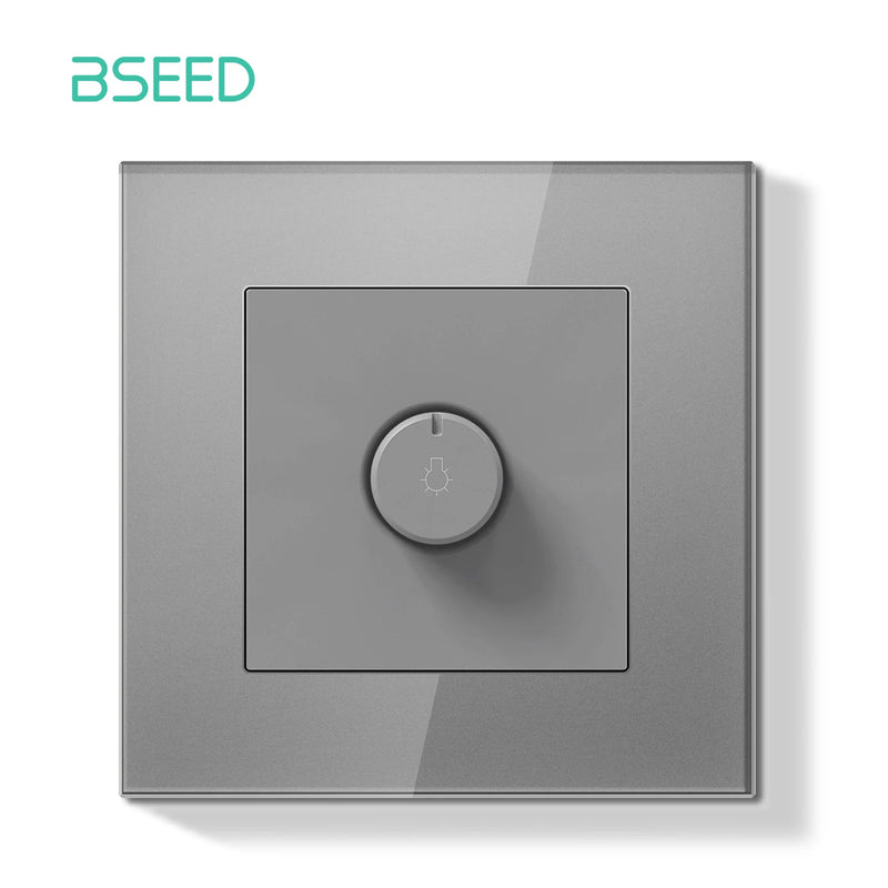 BSEED E Series Mechanical Button Switch 1/2Gang 1Way Light Switch Wall Electrical Socket ST TV CAT6 Socket Glass Panel Switch