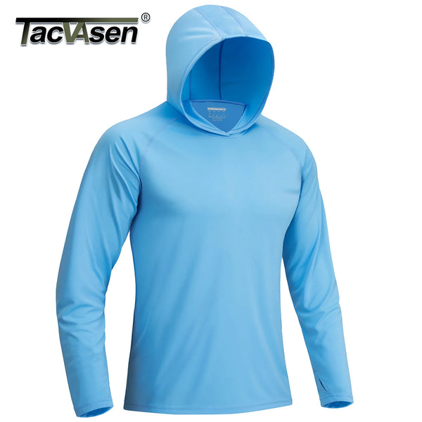 TACVASEN Sun Protection Shirts Mens Long Sleeve Hoodie Casual UV-Proof T-Shirts Breathable Lightweight Quick Dry T shirts Swim