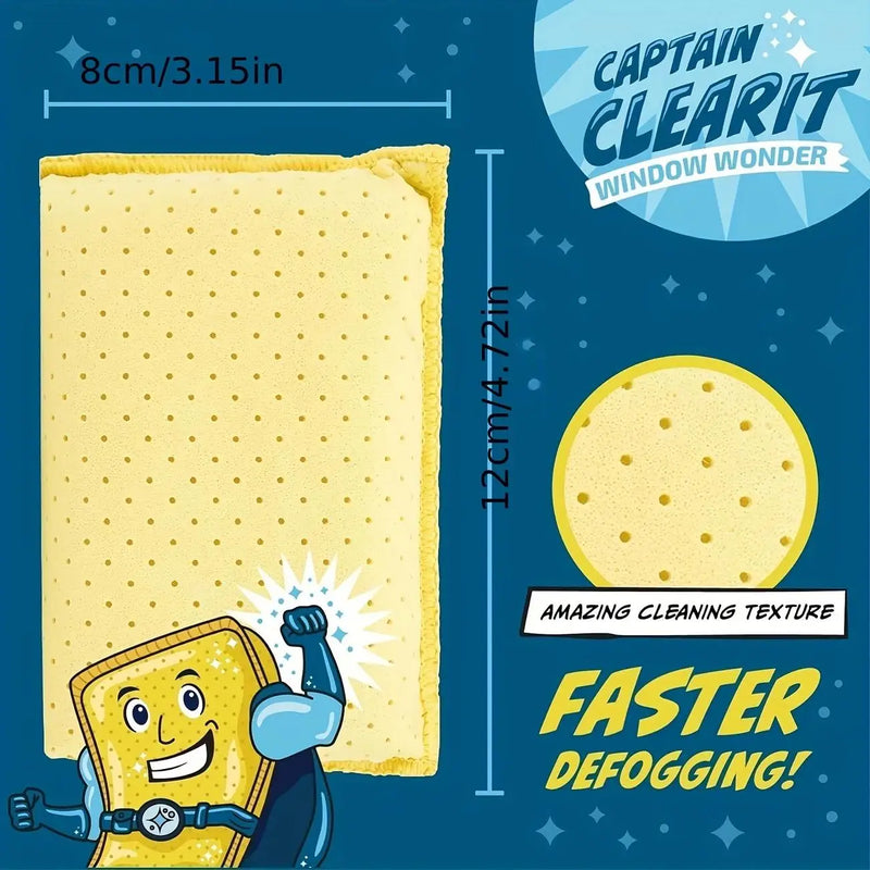 ប៉ុងជូតអ័ព្ទ Captain Clear ទំហំធំ ស្រូបទឹកបានល្អខ្លាំង មិនបន្សល់ស្នាម ងាយស្រួលសម្អាត សម្រាប់រថយន្ត កញ្ចក់ ប្រើប្រាស់ក្នុងនិងក្រៅផ្ទះ ម៉ូដស្អាតទាក់ទាញ