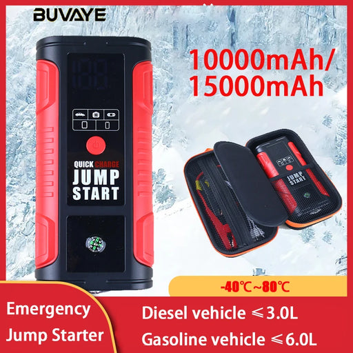BUVAYE Universal Car Battery Jump Starter Portable Car Battery Booster Charger Booster Power Bank Starting Device Car Starter CHINA