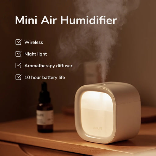 JISULIFE Portable Mini Humidifier Rechargeable Night Light Aromatherapy diffuser Mist Small Car Humidifier Quiet Desk Humidifier