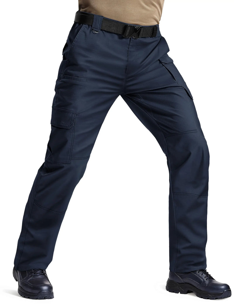 TACVASEN Mens Cargo Work Pants Hiking Tactical Waterproof Trousers Ripstop Breathable Stretch Pants with 8 Pockets(No Belt)