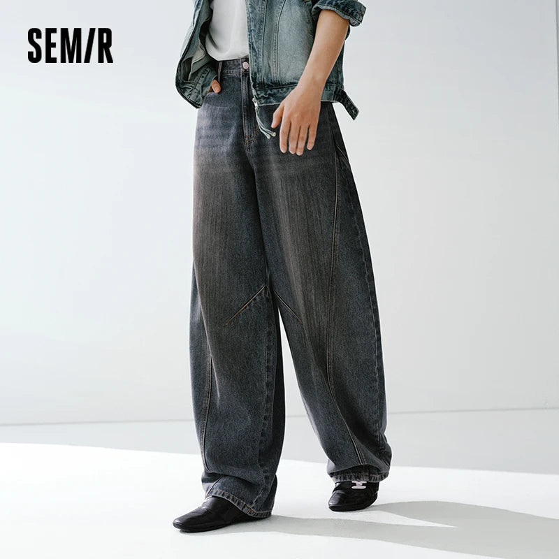 Semir Retro Jeans Unisex 2026 Spring Washed Loose Curved Blade Casual Fashion Comfortable Versatile Long Trousers