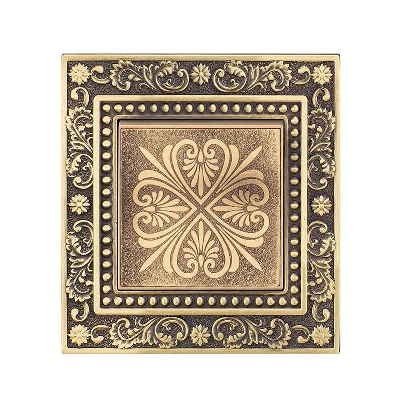 Luxury European retro Metal Button Switch panel,EU France Standard copper Wall socket,Universal light home switch power outlet