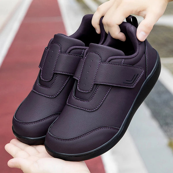 Wide Toe Box Orthopedic Shoes for Men Women Adjustable Hook&Loop Leather Casual Sneakers Elderly Easy Wear Walking Footwear