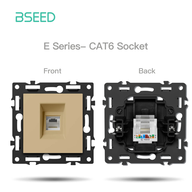 BSEED 1/2Gang Button Light Switch Function Part Glass Frame Only Light Switch Wall Power Scoket DIY Parts Free Combination 86mm