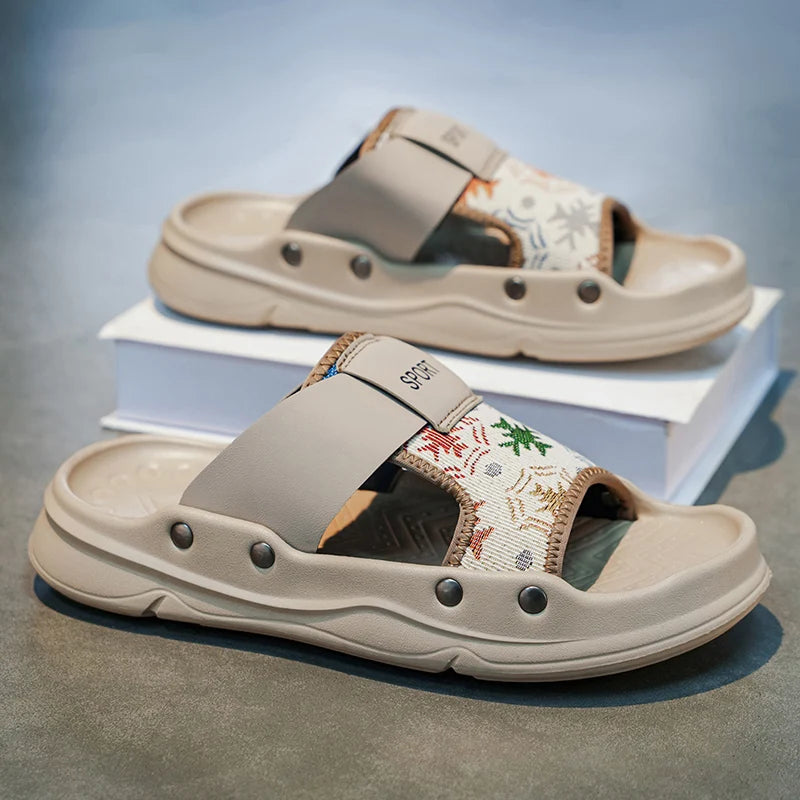 Men's soft insole Slides Comfort Casual Slippers Summer breathable lightweight outdoor beach Slip on walking Daily wear slippers