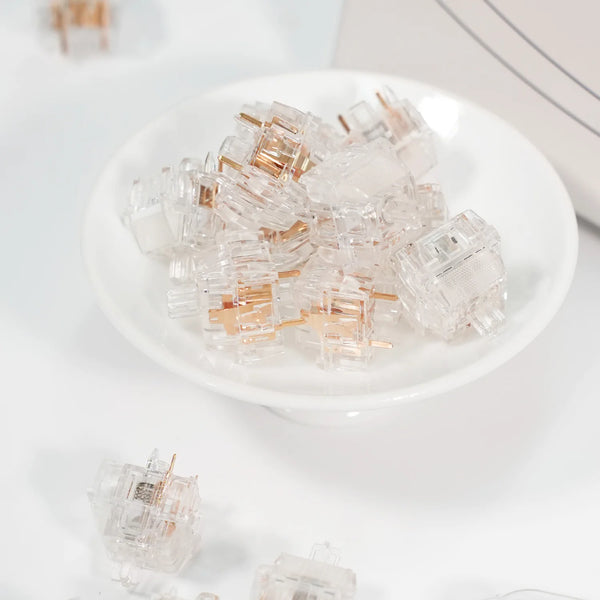Akko Linear Switch U1 Crystal Silver 5-Pin 35gf Lightweight Factory Lubed ត្រូវគ្នាជាមួយ MX Mechanical Keyboard Switches 45 គ្រាប់