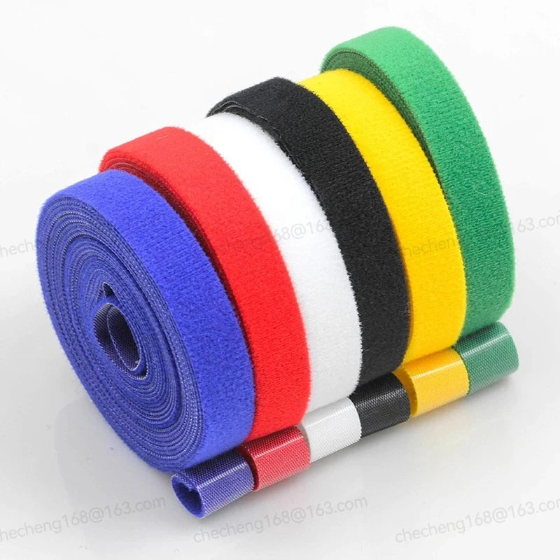 5Meter/Roll Reusable Fastening Tape Cable Ties 10/15/20/25mm Double Side Hook and Loop Straps Cable Wire Management Tape