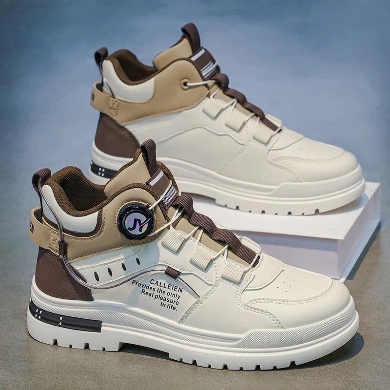 Men's boots four seasons new high-top breathable light soft-sole anti-slip work boots fashion Joker outdoor sports walking shoes