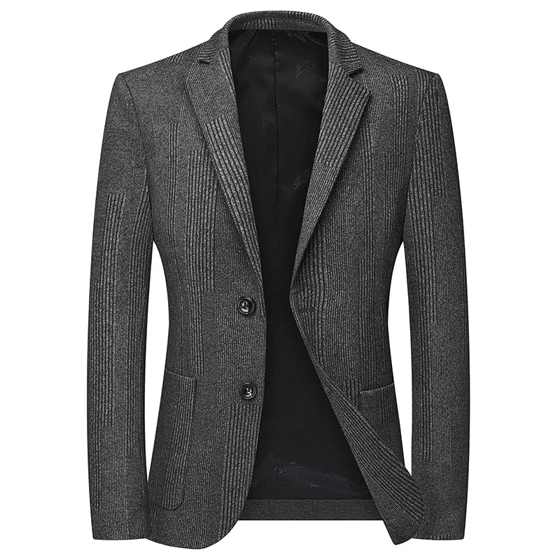 Asian Size Men's Suit Jacket, Single Breasted V-Neck Coat, Business Casual Office Blazer, Purple Blue Gray Black 5XL 6XL 7XL 8XL