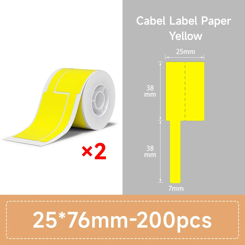 1 Roll Niimbot Cable Label for B1 B21 B3S B31 B4 Color Self-adhesive Self-adhesive Sticker for Communications