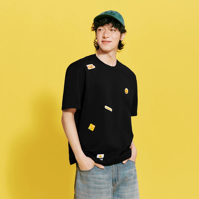Semir Men Tshirt Cotton Print Short Sleeve Knit Top 2026 Summer Simple Fashion