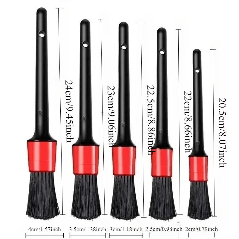 5pcs Details of Car Wash Soft Brush Small Brush Multifunctional Air Outlet Cleaning Tool for Automobile Interior Gap Car brush