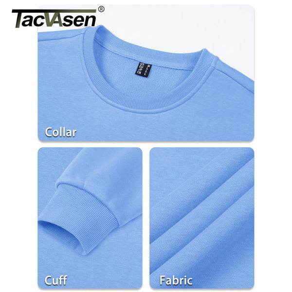 TACVASEN Thermal Fleece Sweatshirts Mens Casual Crewneck Sweatshirt Autumn Winter Warm Hoodie Workout Athletic Pullover Tops