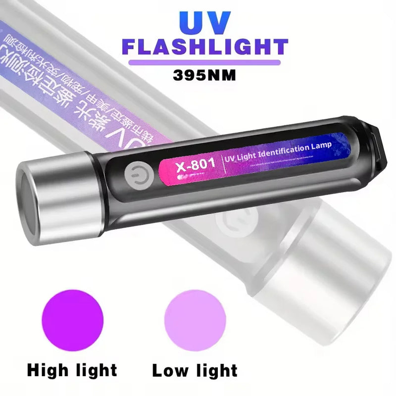ចង្កៀង LED UV ចល័ត ពិលពណ៌ស្វាយ ឧបករណ៍ចាប់លុយ ពន្លឺបំភ្លឺភ្នាក់ងារហ្វ្លុយអូរ៉េសង់ សម្រាប់ការរកឃើញ និងសុវត្ថិភាព