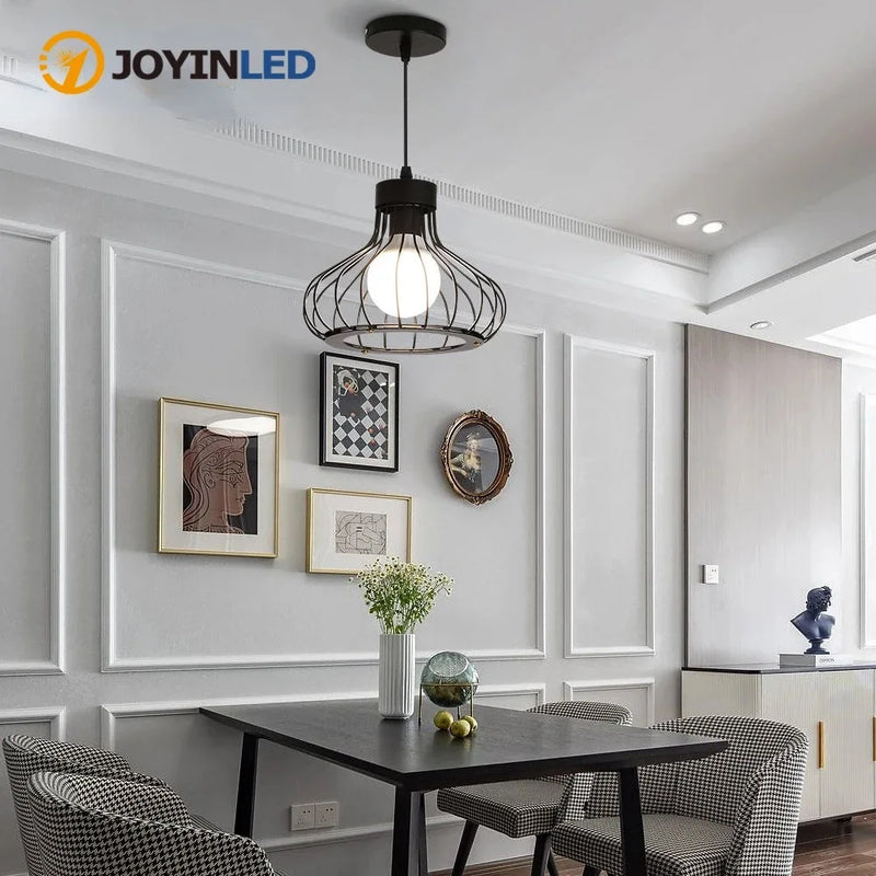 Industrial Pendant Light Metal Chandelier for Dining Room Vintage Retro Loft E27 Base Ceiling Lamp Creative Bar Cafe Lighting
