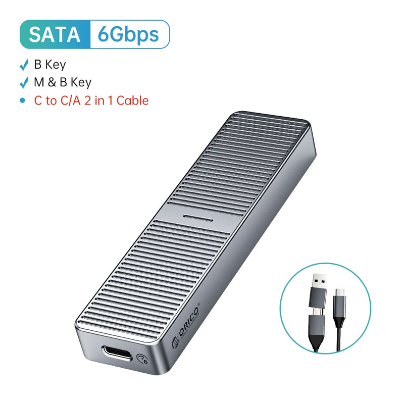ORICO 20Gbps M.2 NVME SSD Case with Built-in Cooling Vest Upgraded Aluminum Type-C M2 NVME SSD Enclosure for Solid State Drive