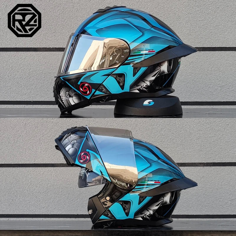 ORZ modular flip helmet dual lens full coverage helmet off-road casco para motos DOT approval